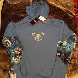 Large satin material hoodie large brand new great for fishing or keeping the sun